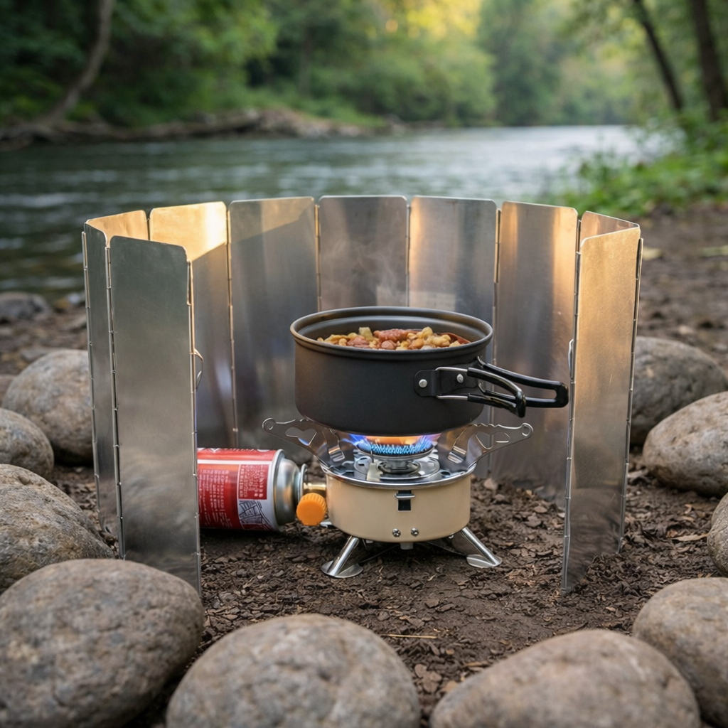 Protector de Viento para Cocinilla Portátil – Camping & Outdoor